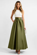 High-Waist Utility Skirt — Army Green