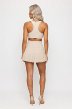 High Waisted Mini Skirt with Safety Shorts — back view