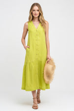 Cotton Halter Maxi Dress — Light Green