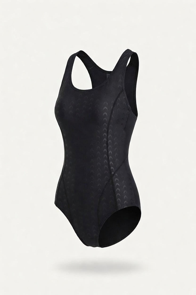 Shark Skin Texture Swimsuit — side view