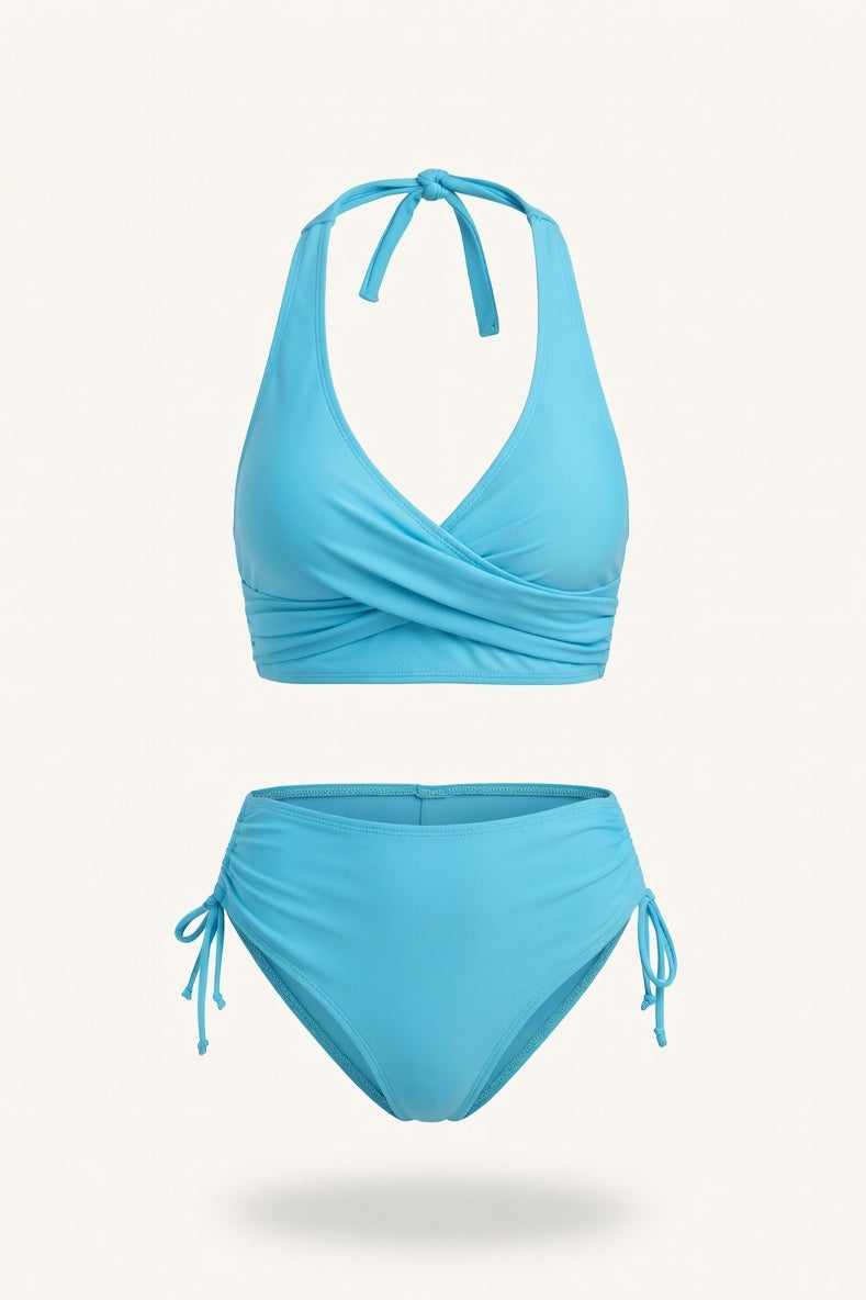 Twist Strap Bikini — Lake Blue