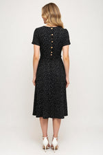 Polka Dot V-Neck Dress — back view
