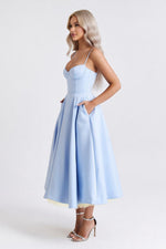 Mesh Double Layer Halter Dress — side view
