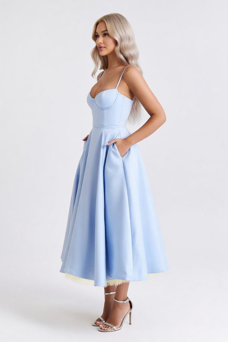 Mesh Double Layer Halter Dress — side view