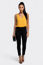 Cotton Blend Camisole Tank Top — Yellow