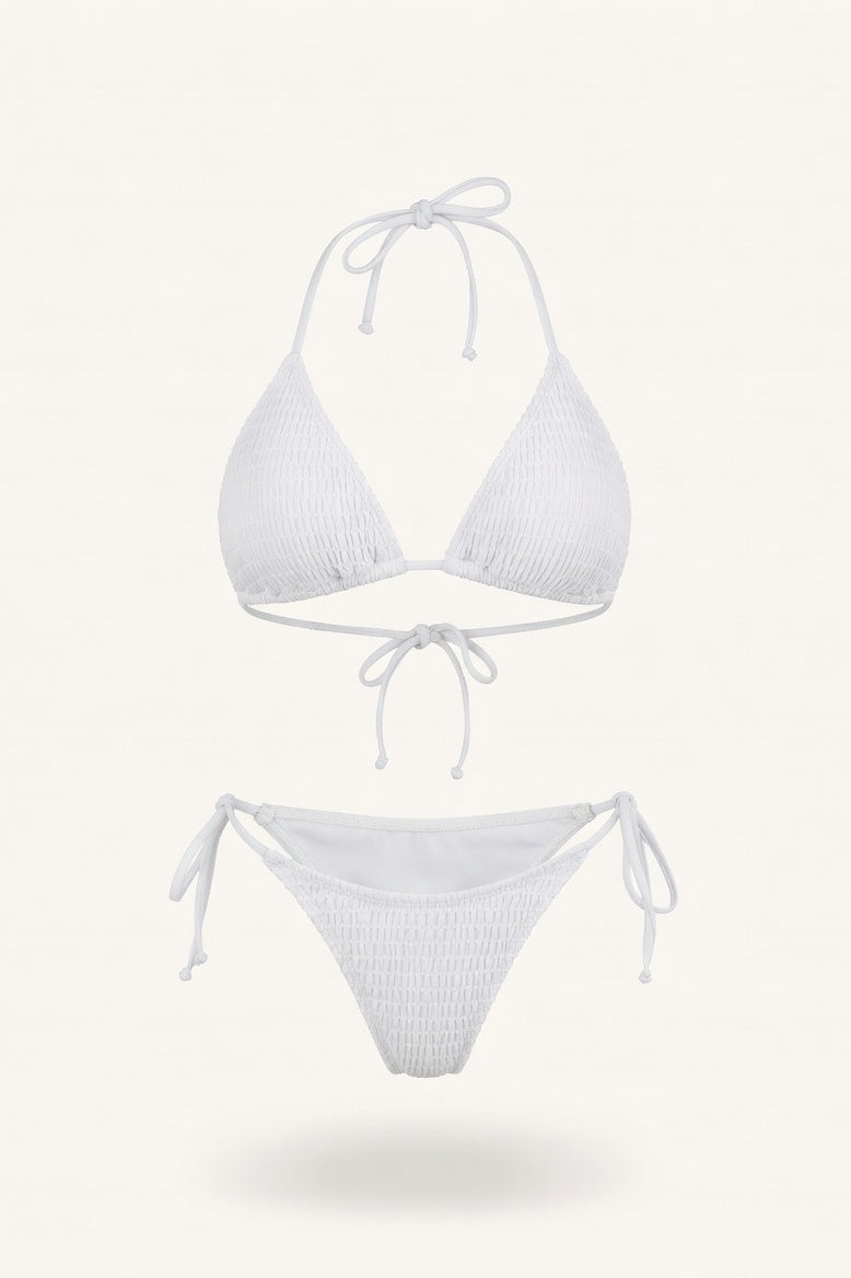 Cross-Front Bikini Set — White