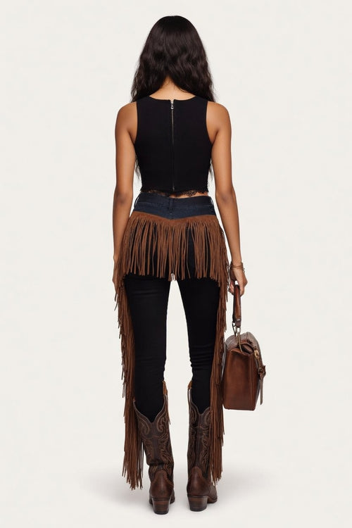 Tassel Casual Trousers — back view