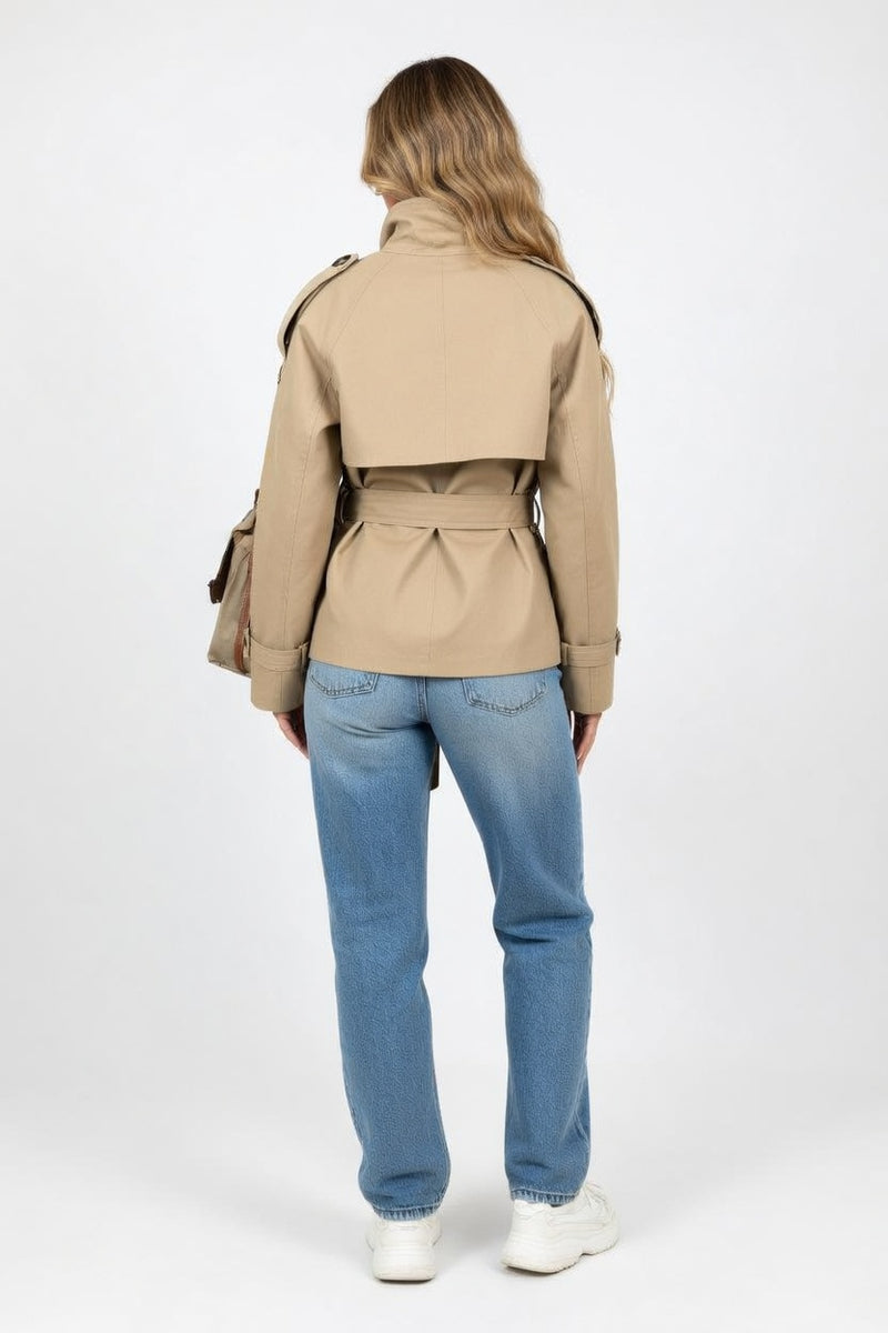 Belted Windbreaker Jacket — back view