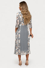 Colour Block Print Shirt Dress — back view