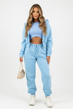 Hooded Sweat Set — Light Blue