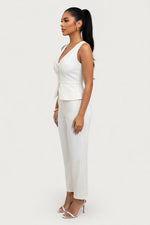 Sleeveless Vest & High-Waisted Trousers Co-ord — side view