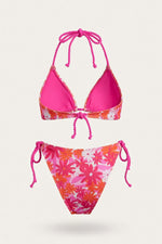 Floral Cross Wrap Bikini Set — back view