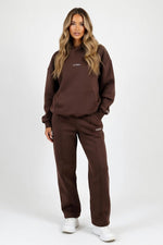 Printed Hoodie & Joggers Co-ord — Coffee