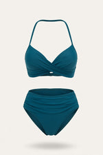 Structured Triangle Bikini Set — Navy Blue