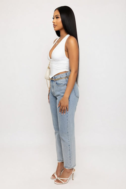 Backless Halter Top — side view