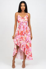 Leopard Print Halter Dress — Pink