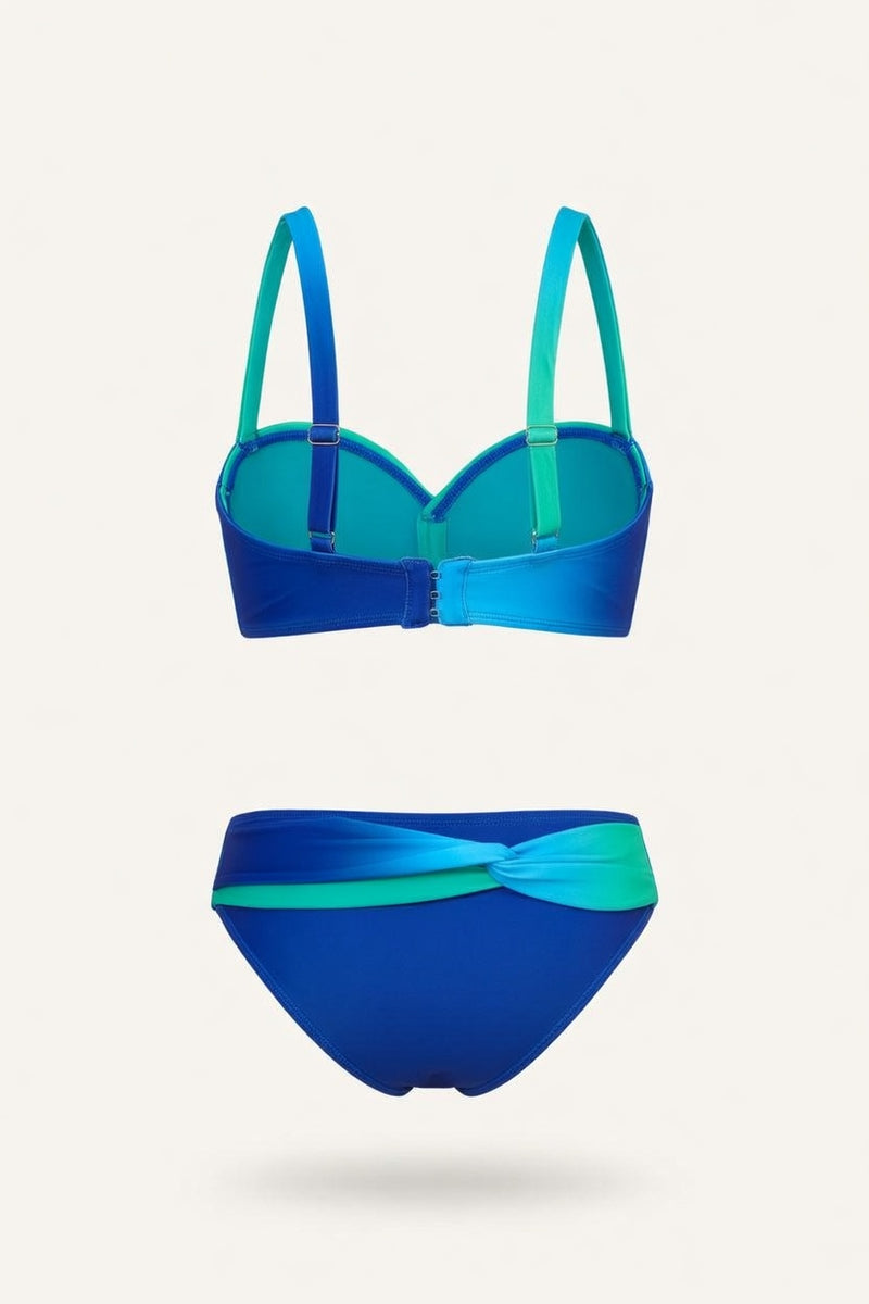 Gradient Twist Bandeau Bikini Set — back view