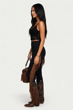 Tassel Flared Trousers — side view