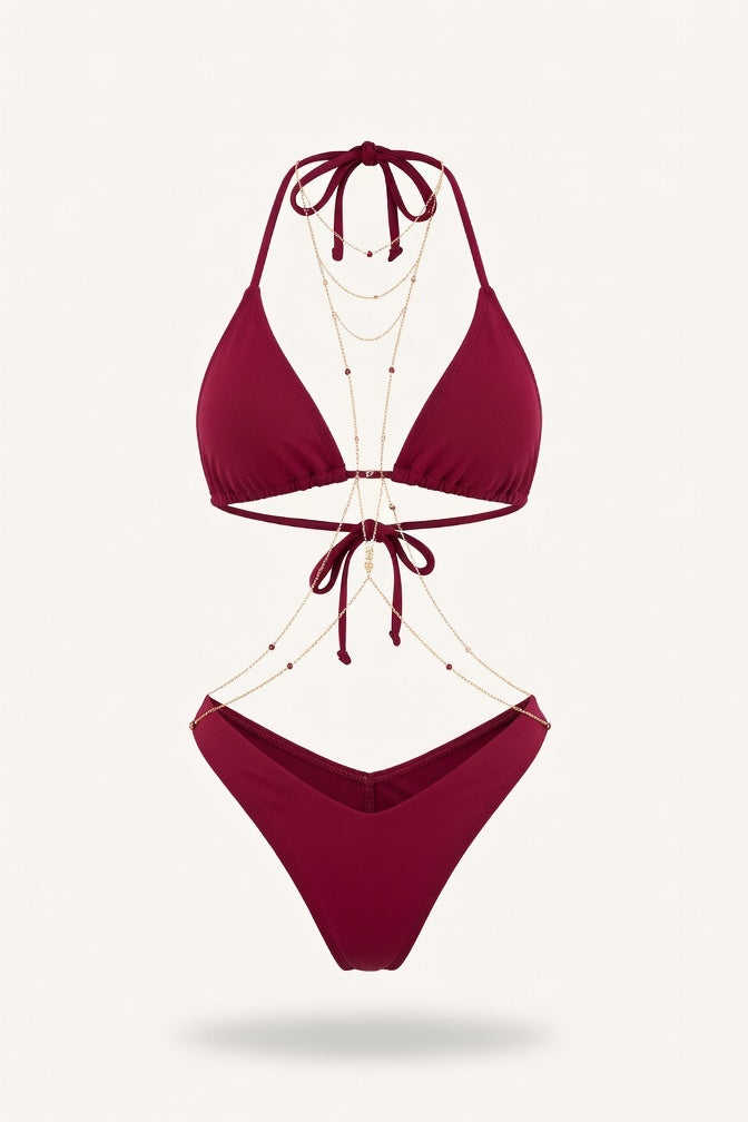 Underwire Bikini Set — Burgundy