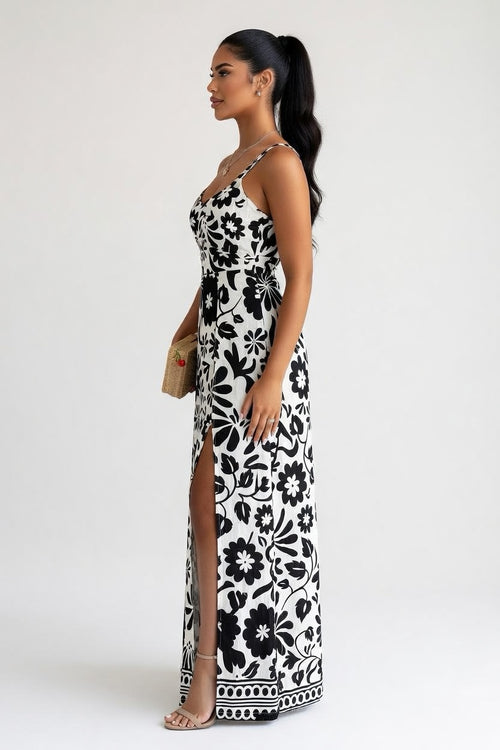 Printed Halter Wide-Leg Jumpsuit — side view
