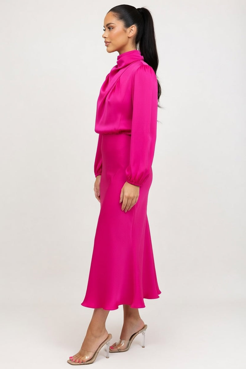 Draped Halter Dress — side view