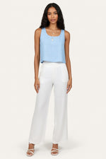 Cotton Linen Camisole Top — Light Blue