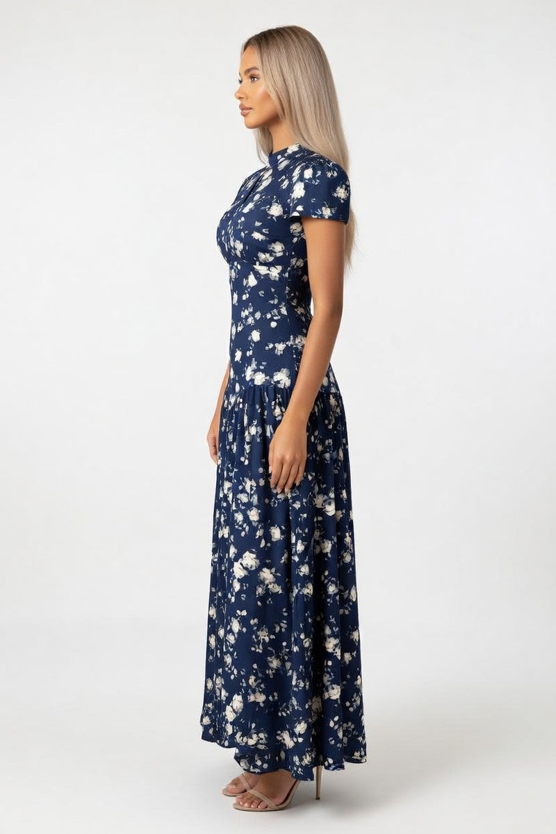 Printed Cut-Out Midi Dress — side view