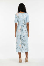 Printed Round Neck Pocket Dress — back view