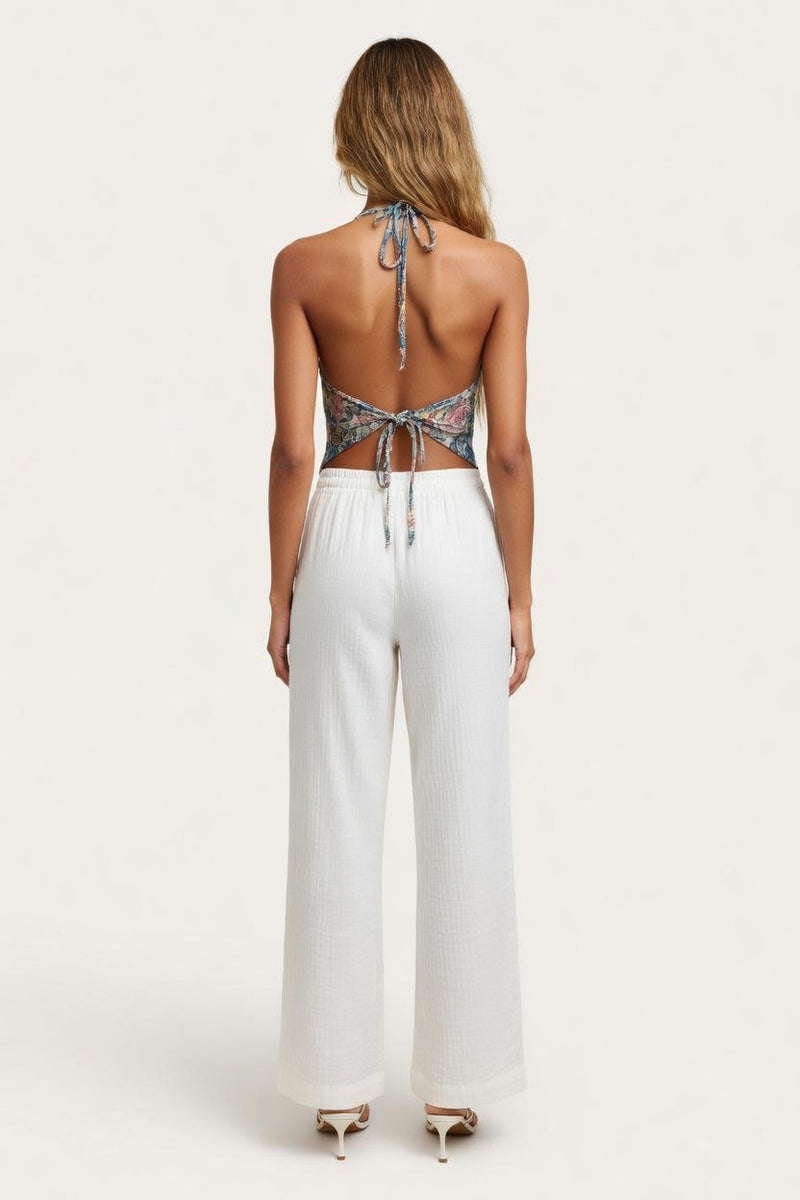 Halter Print Vest Top — back view