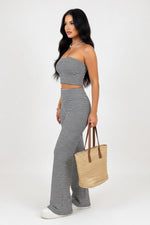 Striped Tube Top & Shorts Co-ord — side view