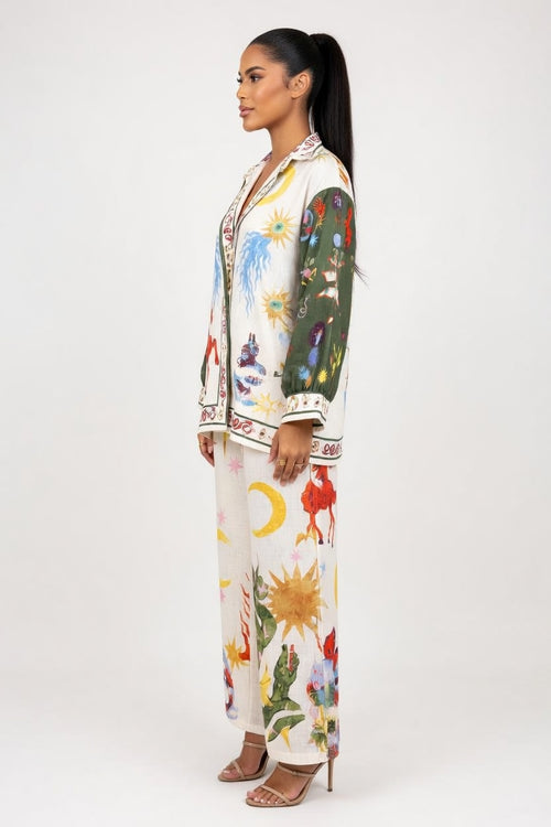 Graffiti Print Blazer Set — side view
