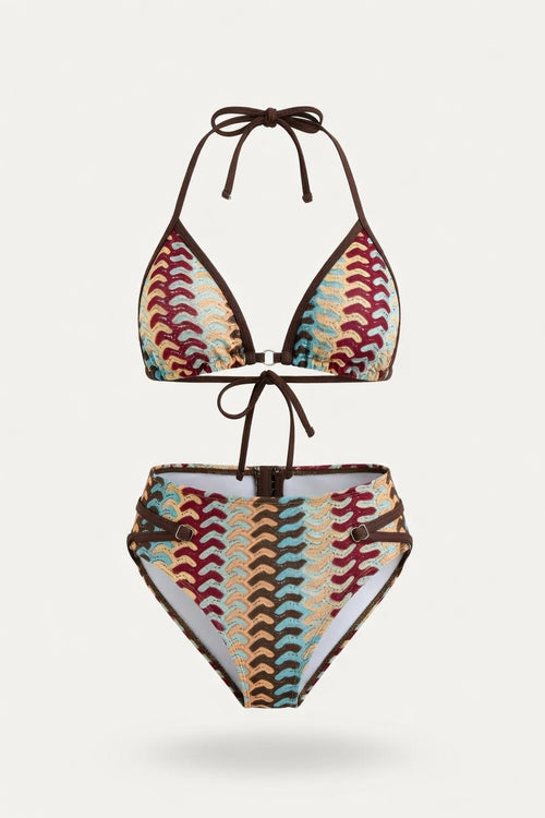 Halter Tie Swimsuit Set — front view