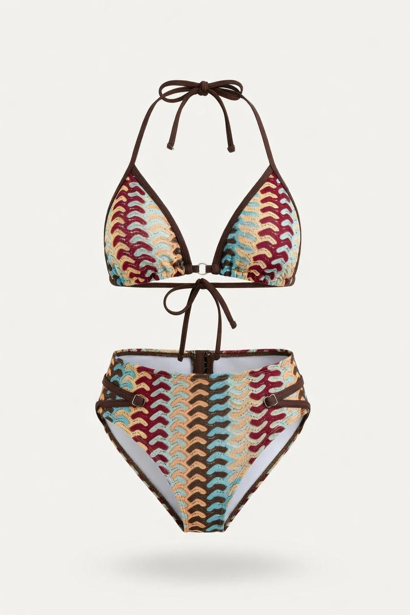 Halter Tie Swimsuit Set — front view