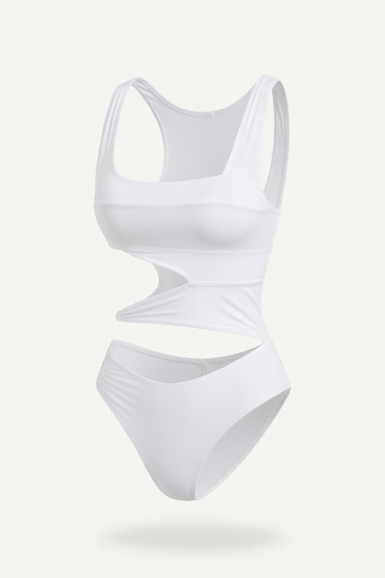 Cut-Out One-Piece Swimsuit — White