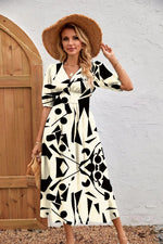 Printed Midi Dress — Apricot — colour variant