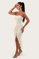 Ruffle Detail Tube Dress — side view