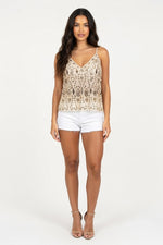 Sequin Camisole — Apricot Gold