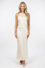 Satin Halter Dress — front view
