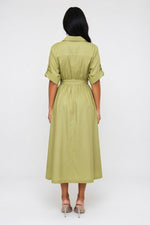 Belted Shirt Dress — back view