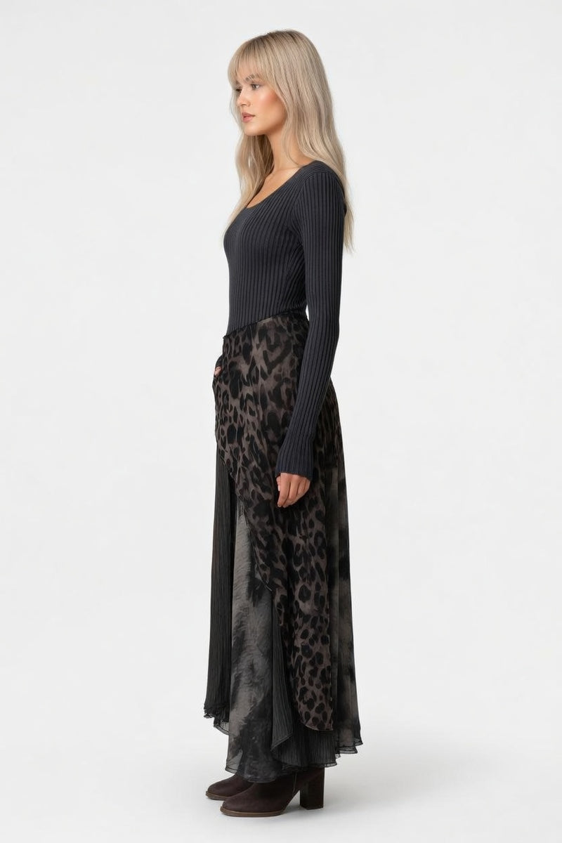 Leopard Print Swing Dress — side view