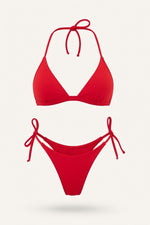 Solid Two-Piece Bikini — Red