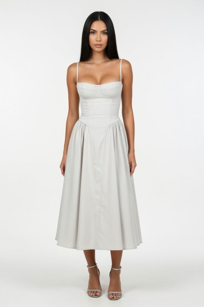 Cami Slip Dress — Light Grey