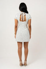 Halter Tie Polka Dot Mini Dress — back view