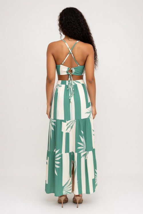 Halter Cutout Midi Dress — back view