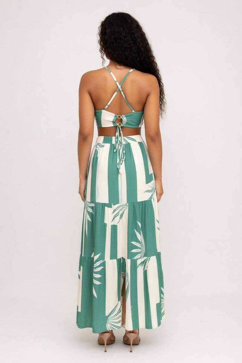 Halter Cutout Midi Dress — back view