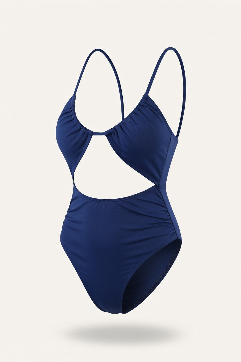Sculpting One-Piece Swimsuit — Navy Blue