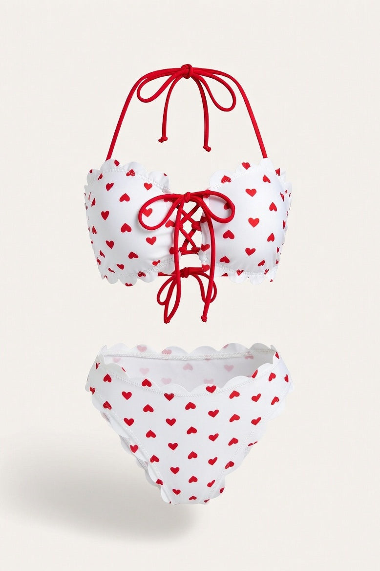 Printed Bikini Set — White