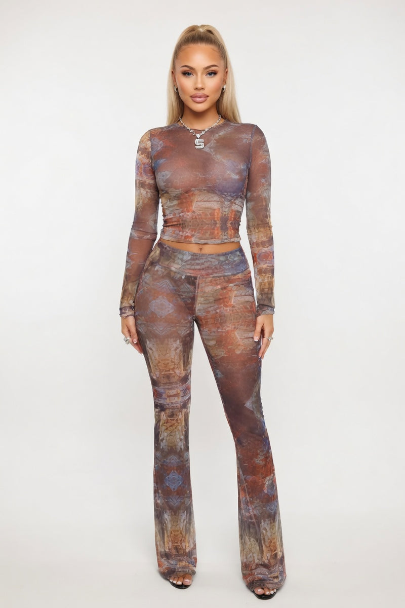 Sheer Mesh Two-Piece Set — front view