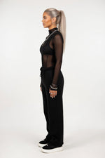 Sheer Mesh Half Turtleneck Top — side view