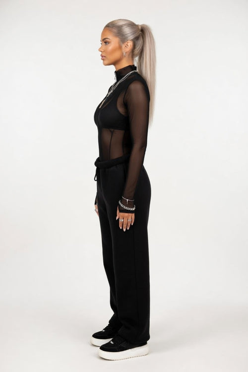 Sheer Mesh Half Turtleneck Top — side view